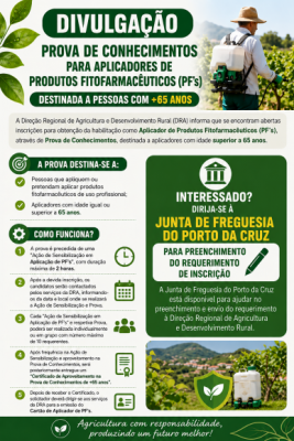Prova de conhecimentos para Aplicadores de Produtos Fitofarmac&ecirc;uticos (PF's) +65 anos