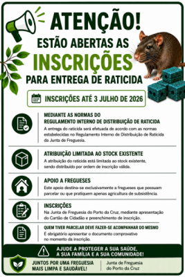Campanha de distribui&ccedil;&atilde;o de raticida aos agricultores da freguesia