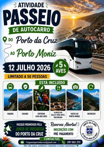 PASSEIO DE AUTOCARRO &ndash; PORTO DA CRUZ ➜ PORTO MONIZ